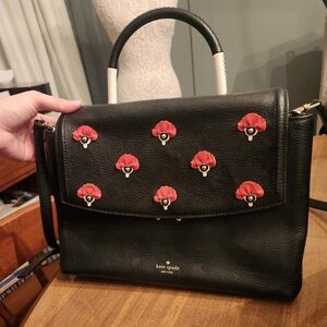 Kate Spade Dorina Carley Street Black Floral Crossbody